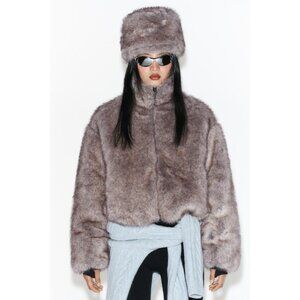 ZARA SHORT COAT WITH FAUX FUR HOOD HEIQ XREFLEX™ TECHNOLOGY SKI COLLECTION